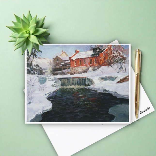 Postal La nueva fábrica en Lillehammer, Thaulow, Frits (Subido por el creador)