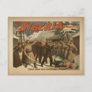 Postal La Nueva Siberia, '¡Conduce a las minas!'