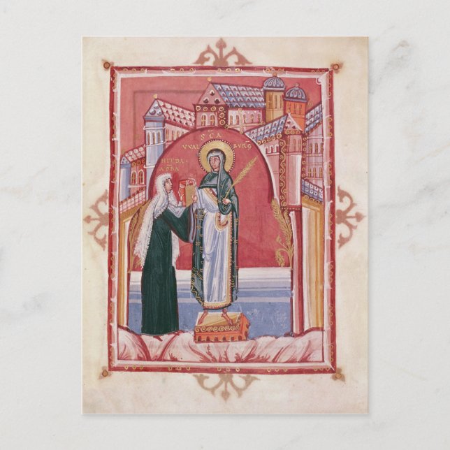 Postal La oferta de Abbess Hilda (Anverso)