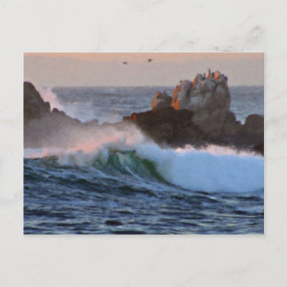 Postal La ola de la playa de Asilomar Gran Sur California
