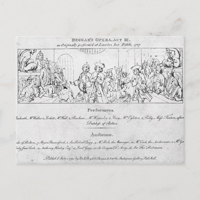 Postal La ópera del mendigo (Anverso)