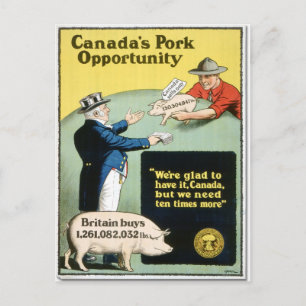 Postal La oportunidad de Canadá para el cerdo
