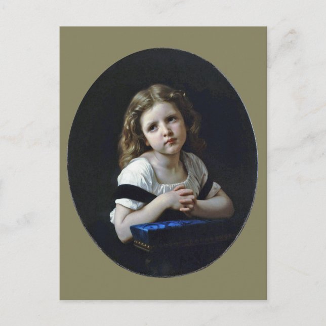 Postal La oración, Bouguereau (Anverso)