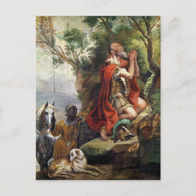 Postal La oración de Gideon, personalizado de un tapiz (Anverso)