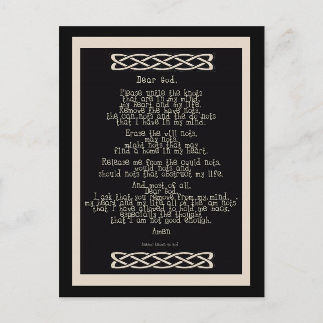 Postal La oración de los nudos (Anverso)