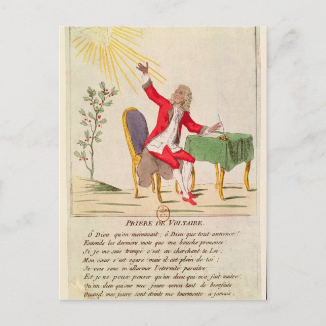 Postal La oración de Voltaire (Anverso)