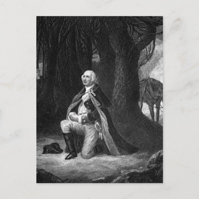 Postal La oración en Valley Forge.  Imagen de Gen_War (Anverso)