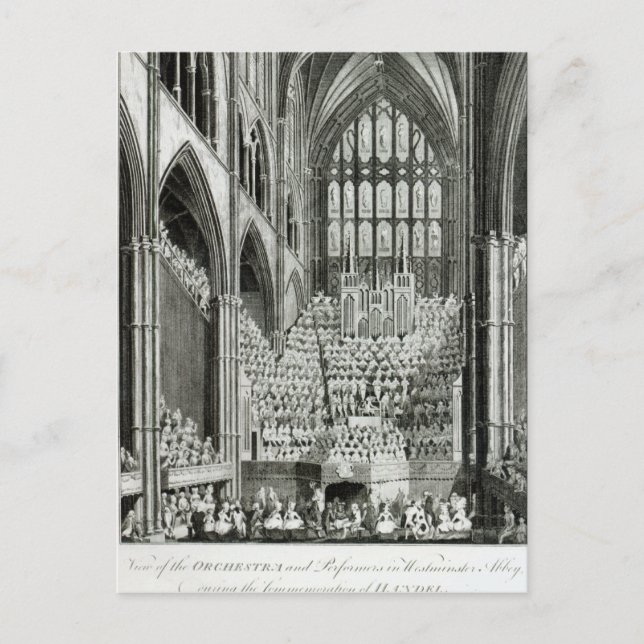 Postal La orquesta y los intérpretes en Westminster (Anverso)