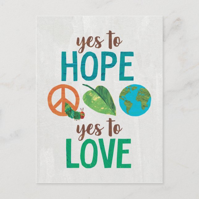 Postal La oruga de los hambrientos sí a la esperanza (Anverso)