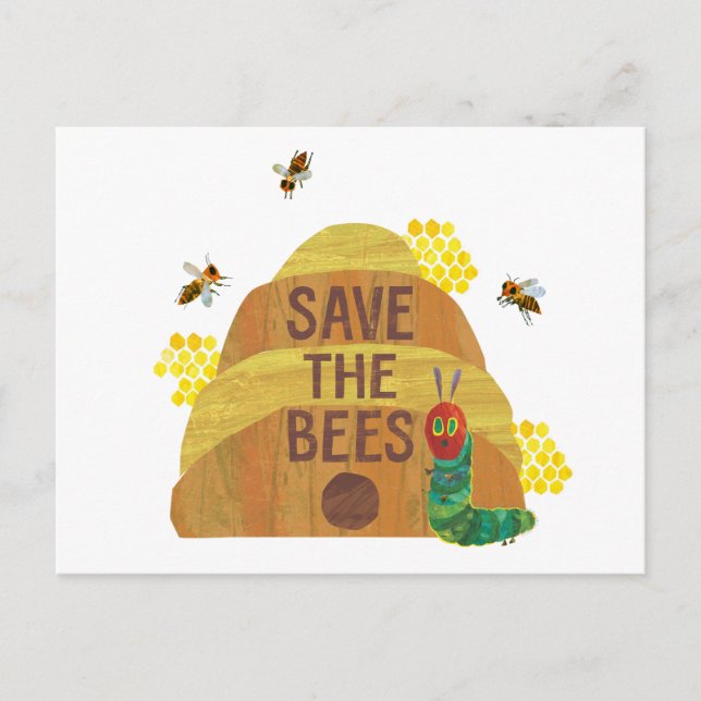 Postal La oruga muy hambrienta salva a las abejas (Anverso)