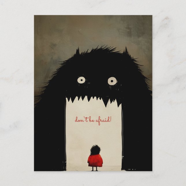 Postal La oscuridad, el monstruo (Anverso)