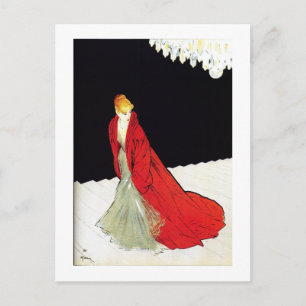 Postal ¿La Otra Mujer? Ropa roja, rubia, vintage