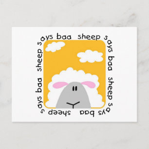 Postal La oveja dice las camisetas y los regalos del Baa