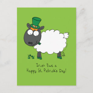 Postal La oveja irlandesa divertida San Patrick's Day