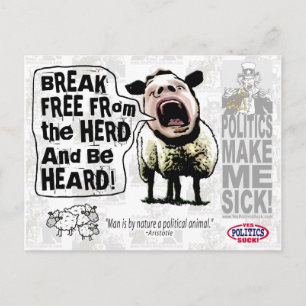 Postal La oveja política grita
