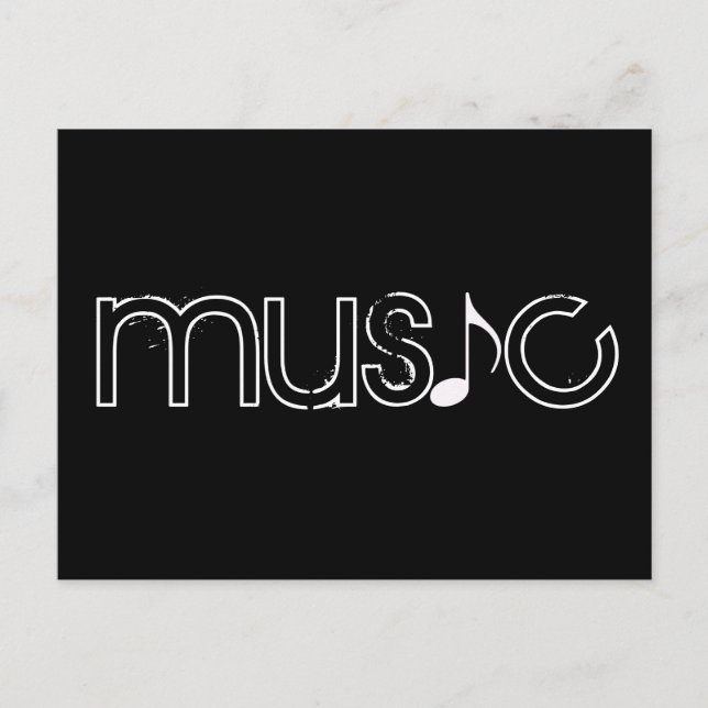 Postal la palabra música (Anverso)