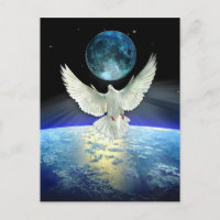 La paloma de la paz sobre el planeta tierra