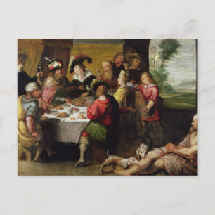 Postal La parábola del hombre rico y el Lázaro