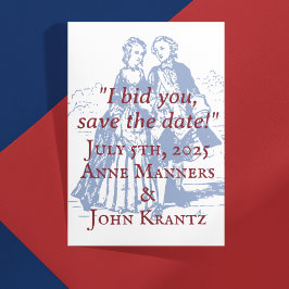 Postal La pareja colonial estadounidense salva la fecha