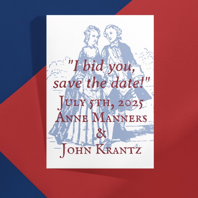 Postal La pareja colonial estadounidense salva la fecha (Subido por el creador)