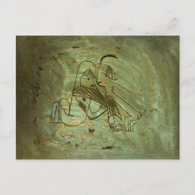 Postal La pareja en el crepúsculo de Paul Klee (Anverso)