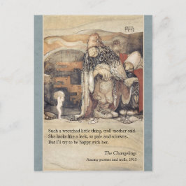 Postal La pareja John Bauer Troll y el bebé princesa CC10