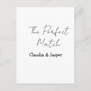 Postal La pareja perfecta nombre simple boda de pareja