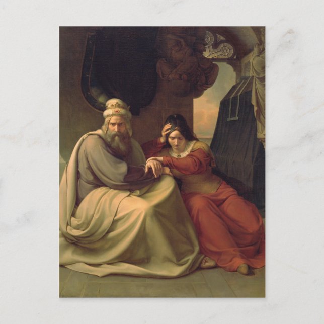 Postal La pareja real de luto por su hija muerta (Anverso)