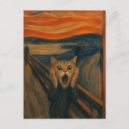 Postal La parodia clásica del gato gritando Arte divertid