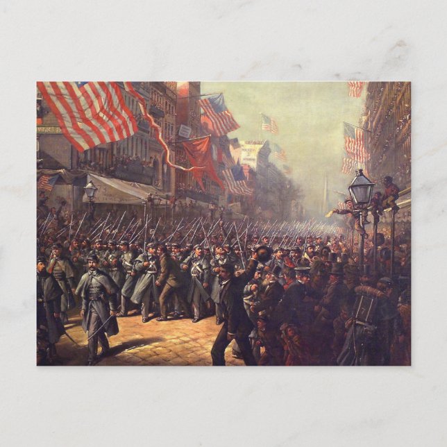 Postal La partida para la guerra (Anverso)