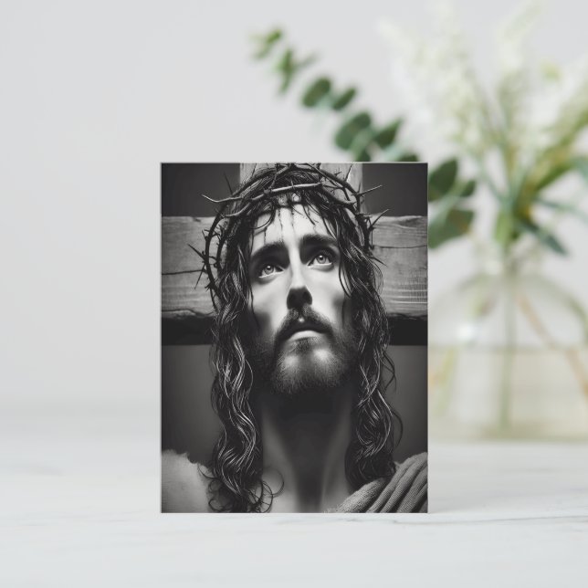 Postal La pasión y gracia de Jesucristo (Anverso de pie)