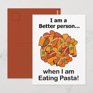 Postal La pasta me hace mejor Funny Amante de la pasta
