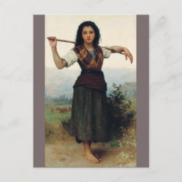 Postal La pastora de Bouguereau