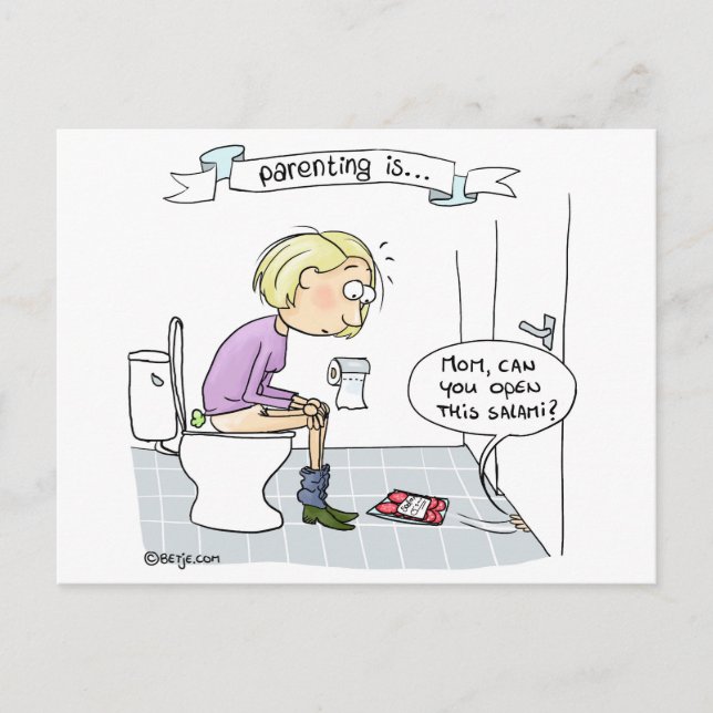 Postal La paternidad es... nunca aburrido (Anverso)