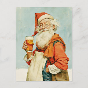 Postal La pausa cervecera de Navidad de Papá Noel