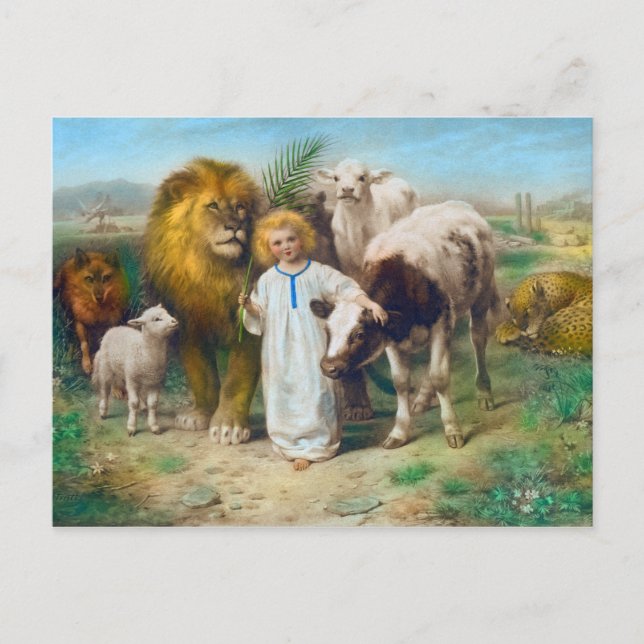 Postal La paz, 1896 por William Strutt (Anverso)