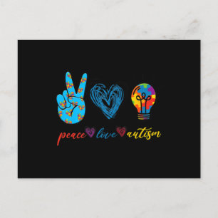 Postal La paz amor el autismo rompe la cinta de opciones