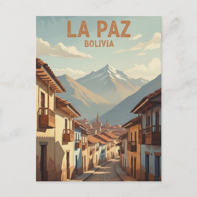 Postal La Paz Bolivia Travel (Anverso)
