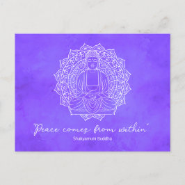 Postal La Paz Viene Desde Dentro Del Púrpura De Buda Shak