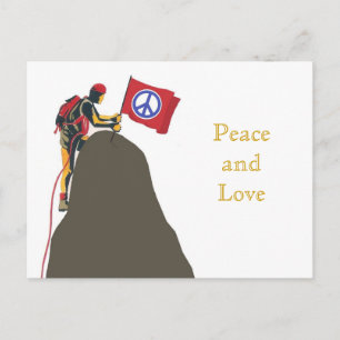 Postal La paz y el amor al escalador