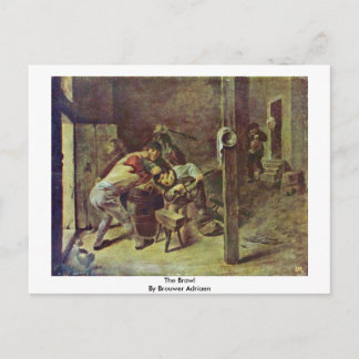 Postal La Pelea De Brouwer Adriaen