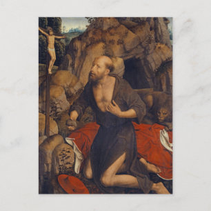 Postal La penitencia de St. Jerome por Hans Memling