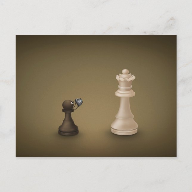 Postal La peón se lleva la reina (Anverso)