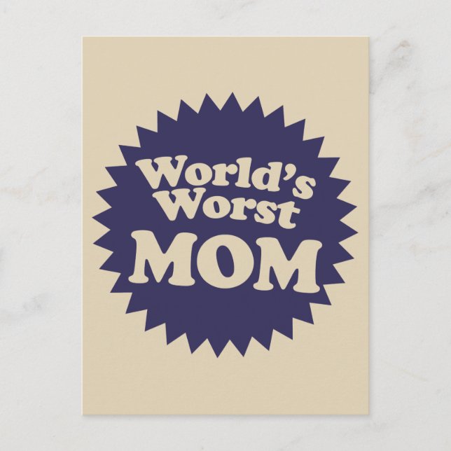 Postal La peor mamá del mundo (Anverso)