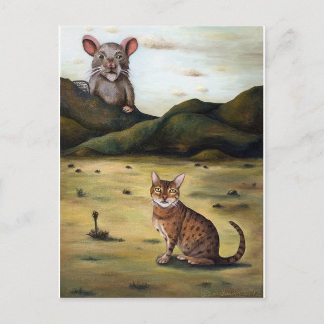 Postal La peor pesadilla de mis gatos (Anverso)