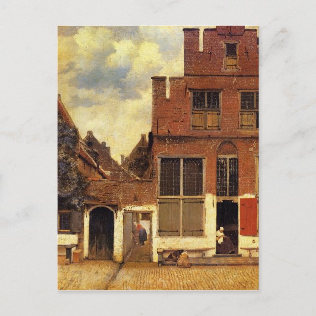 Postal La pequeña calle de Johannes Vermeer (Anverso)