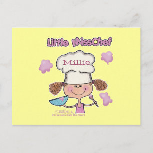Postal La pequeña señorita Chef Personalizada