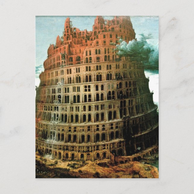 Postal La "pequeña" torre de Babel de Pieter Bruegel (Anverso)