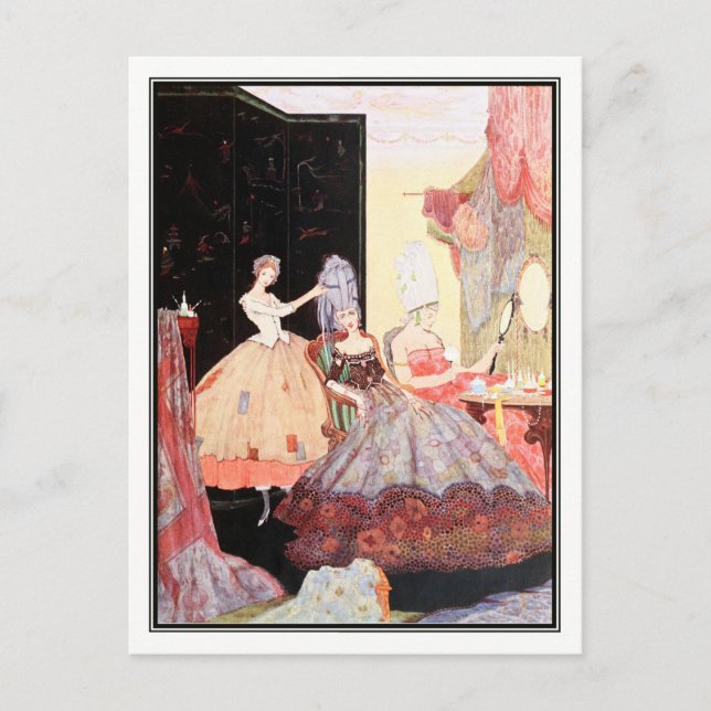 Postal La pequeña zapatilla de cristal de Harry Clarke (Anverso)