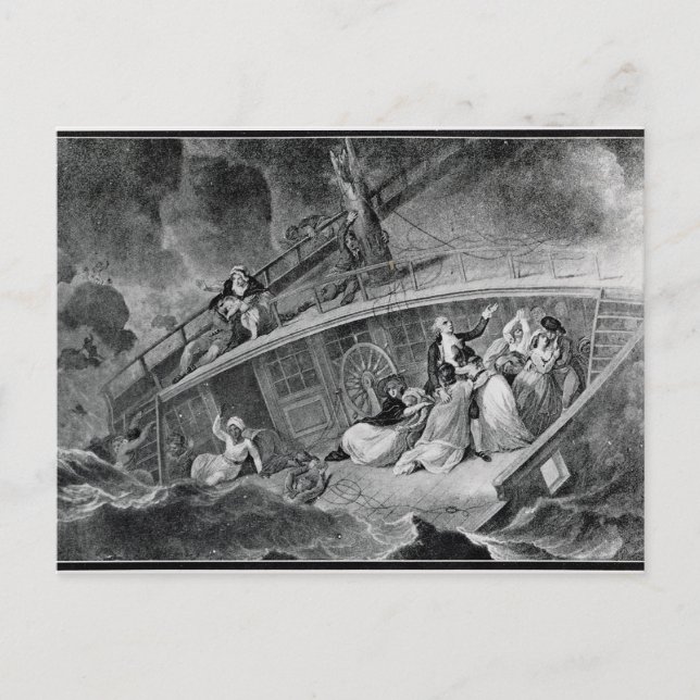 Postal La pérdida del indiamano oriental (Anverso)